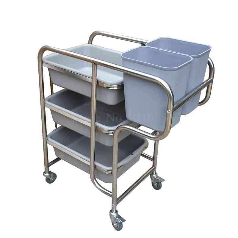 Bowling Cart Restaurant Trolley Stainless Steel Hotel Kitchen Tableware Cart