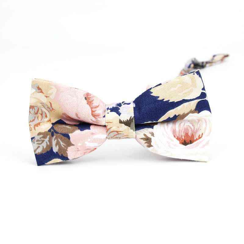 Fashion Floral Bow Ties Cotton Print Neckties