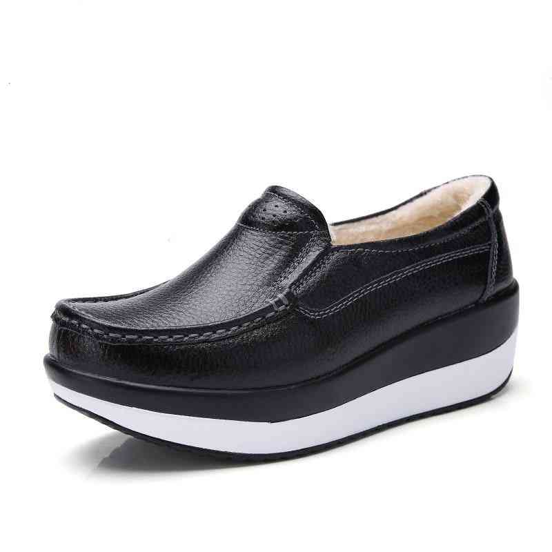 Sky Blue Flats Platform Loafers Genuine Leather Comfort Soft Moccasins Nursing Slip Set-9