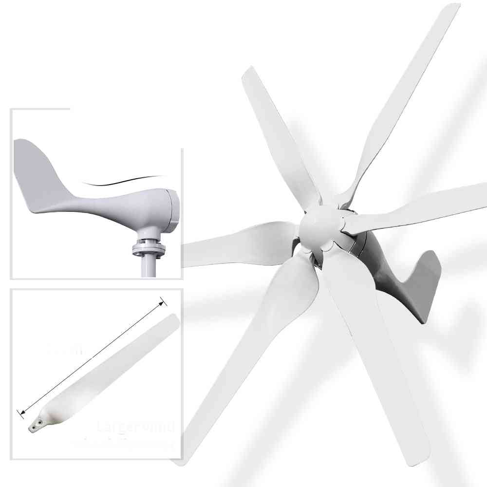 3/5/6 Blades Wind Turbine, High Efficient Generator For Home Yacht Farm