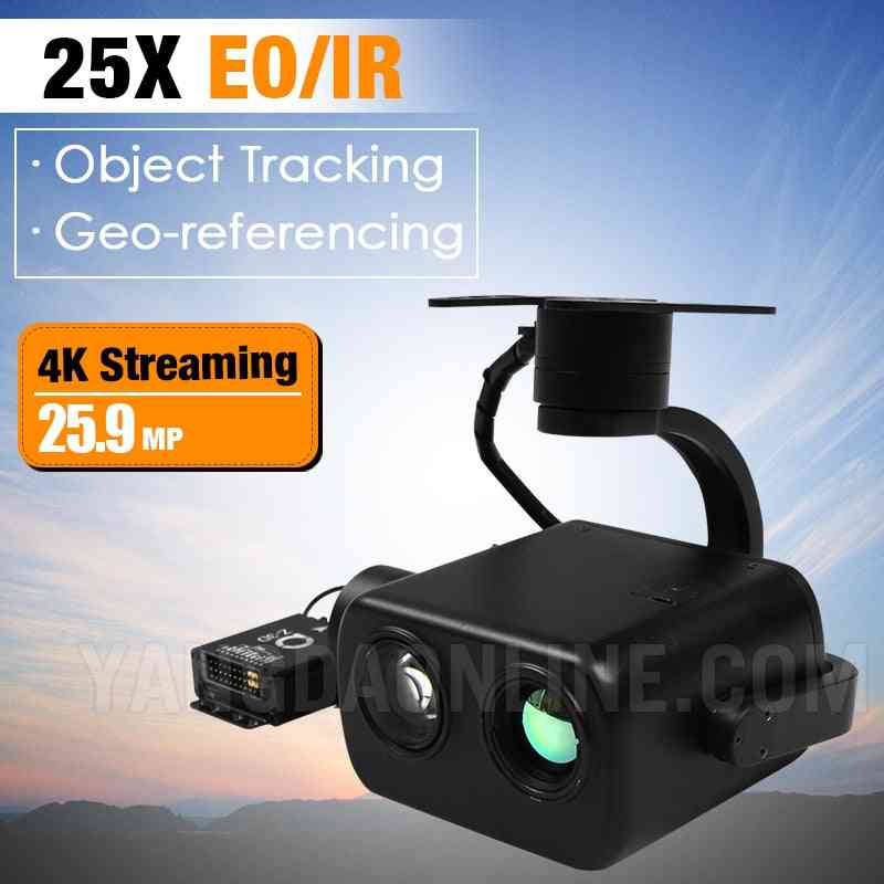 25x Zoom Eoir 4k Gimbal Dual Sensor Camera For Drone Hd Resolution Inspection Surveillance Search