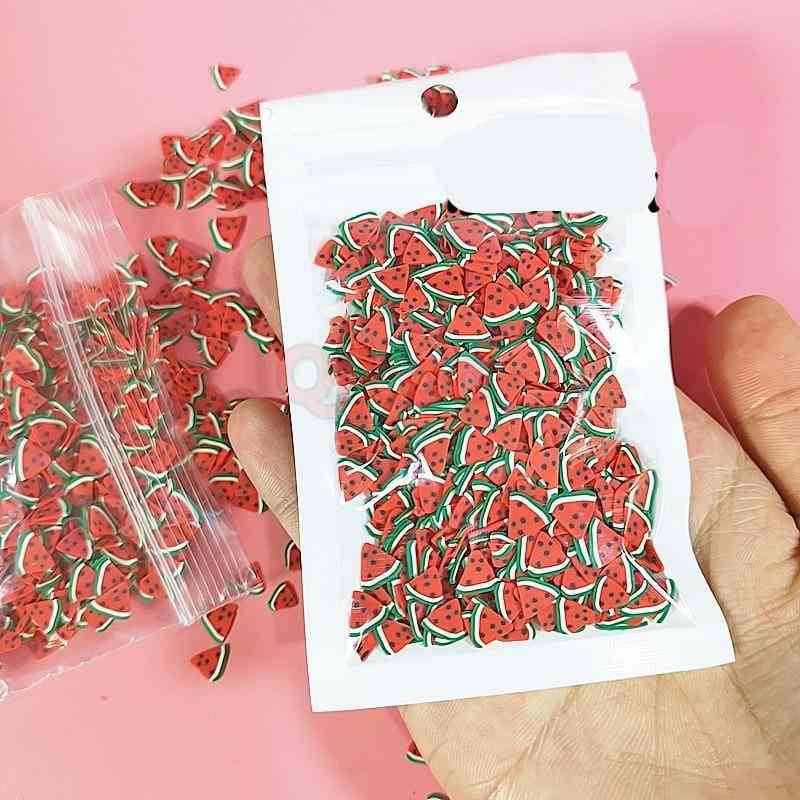 10g Fruit Strawberry Slices Additives For Slimes Watermelon Filler Supplies Charms Clay Accessories