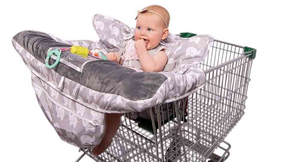 Luxury High-end 2-in-1 Baby Shopping Cart Cover & High Chair Covers With Safety Harness