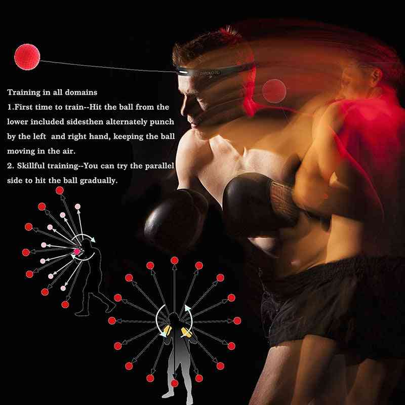 Palla riflessa da combattimento di boxe, pugno a fascia, palle da boxe, esercizio in palestra, attrezzature per l'allenamento