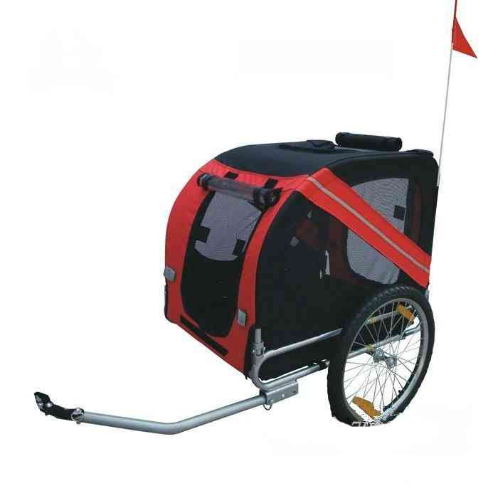 Inflatable Wheel Pet Trailer, Aluminum Frame Bicycle Cart, Dogs Carrier