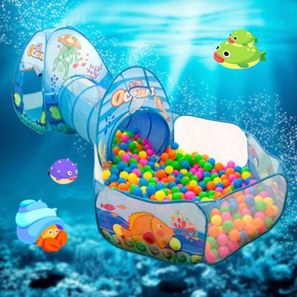 Hordozható babakocsi babához, összecsukható játszótér, gyermek sátor mászó alagút labda medencével