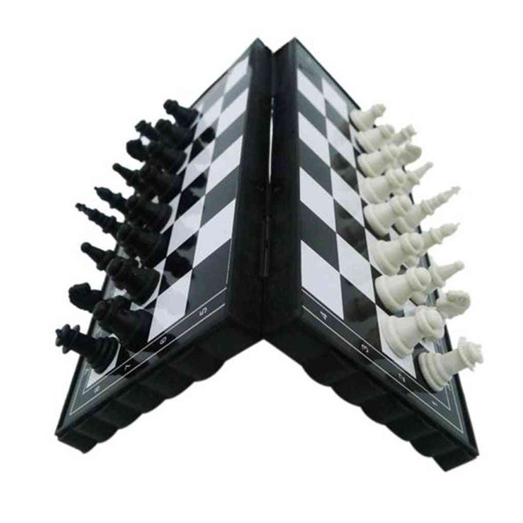 Mini Chess Set Folding Plastic Chessboard