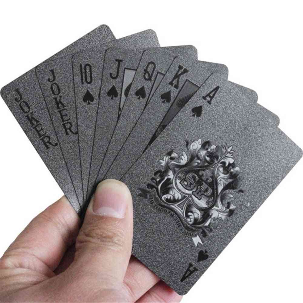 Fekete póker pakli műanyag játékkártyák