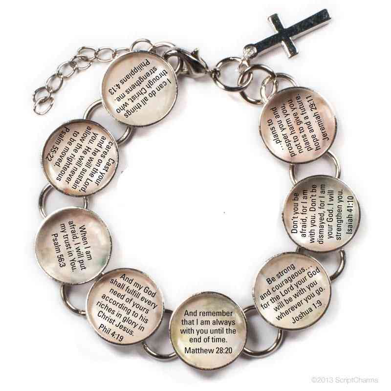 Encouragement Scriptures Glass, Charm Bible, Verse Bracelet