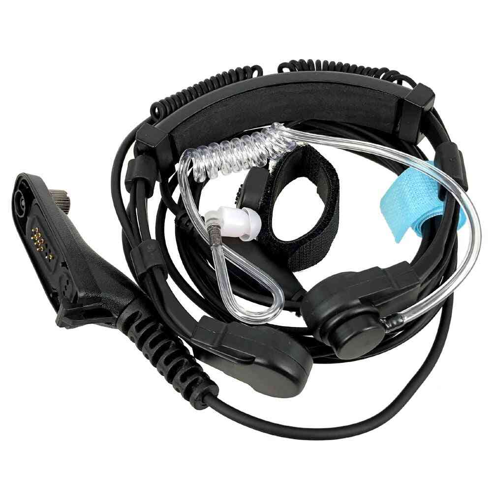 Luftrör- halsvibration, mikrofonheadset för walkie talkie hörsnäcka