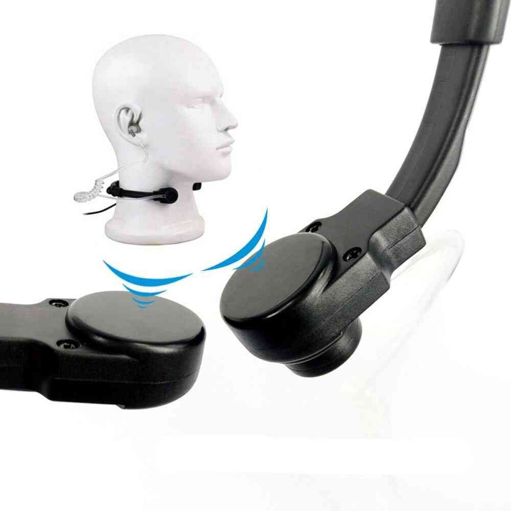 Luftrör- halsvibration, mikrofonheadset för walkie talkie hörsnäcka