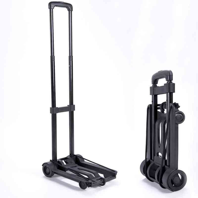 Portable Luggage Trolley Trunk Trailer Hand Adjustable, Home Travel Shopping Cart