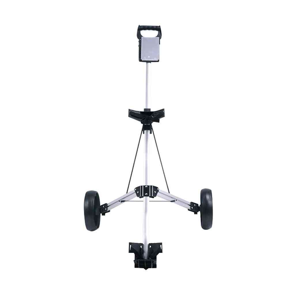 Foldable 2-wheel Golf Push, Pull Cart, Steel Light Stand, Holder Trolley