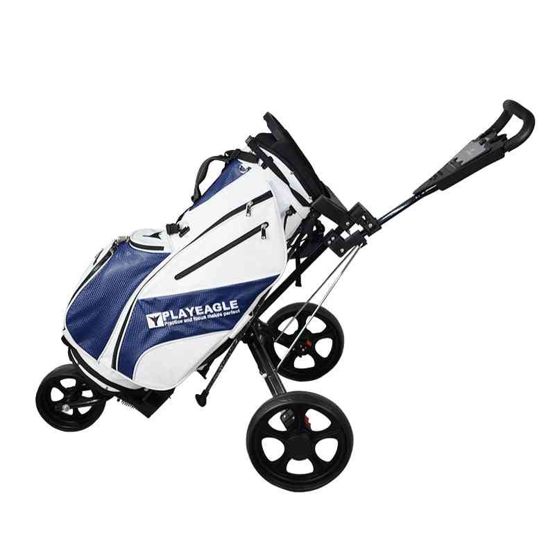 Push golf-cart-bag-carrier, porte-parapluie -chariot, pliable à 3 roues