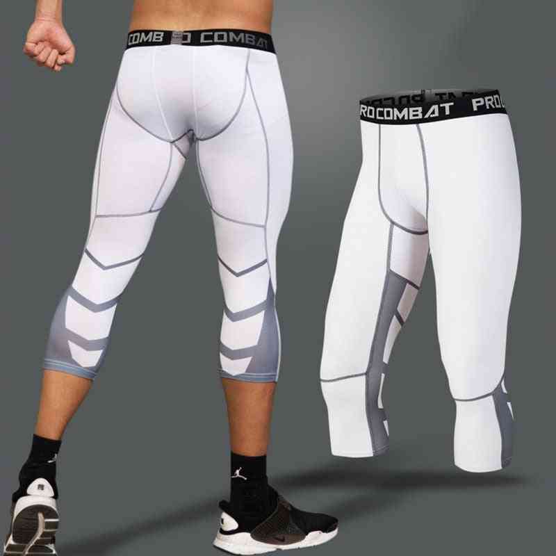 Men's Running Sport, Basketball Cropped Compression Leggings - Sportswear Tights