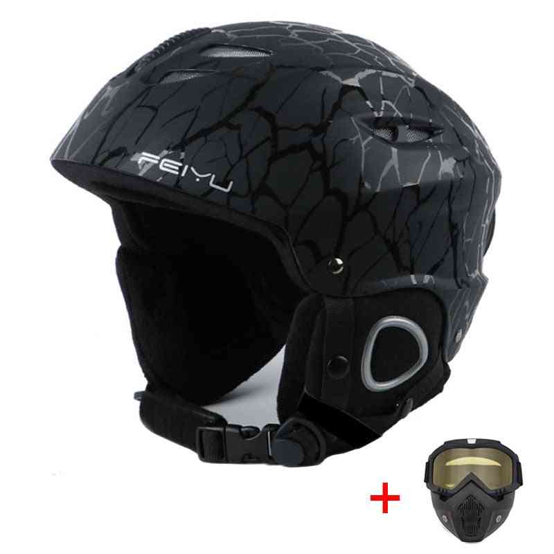 Outdoor Shockproof, Windproof Thermal Ski Helmet With Goggles & Mask