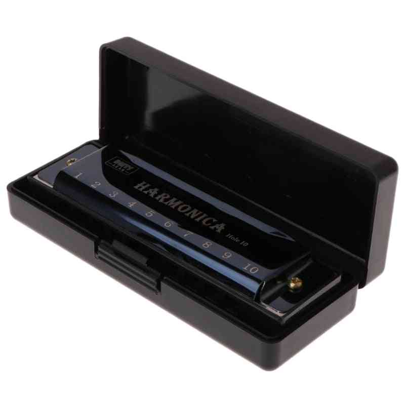 10-holes Key Blues, Harmonica Musical Instrument, Educational Toy With Case