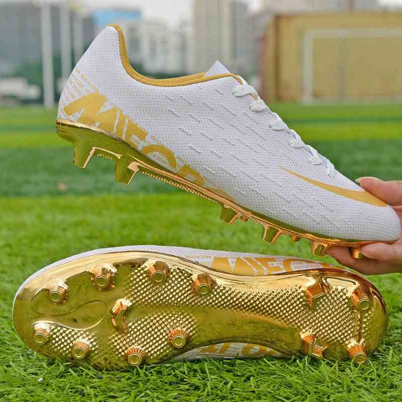 Gold Bottom Men's Soccer Shoes, Indoor Sports, Turf Spikes, Superfly Rainbow High Football Shoe
