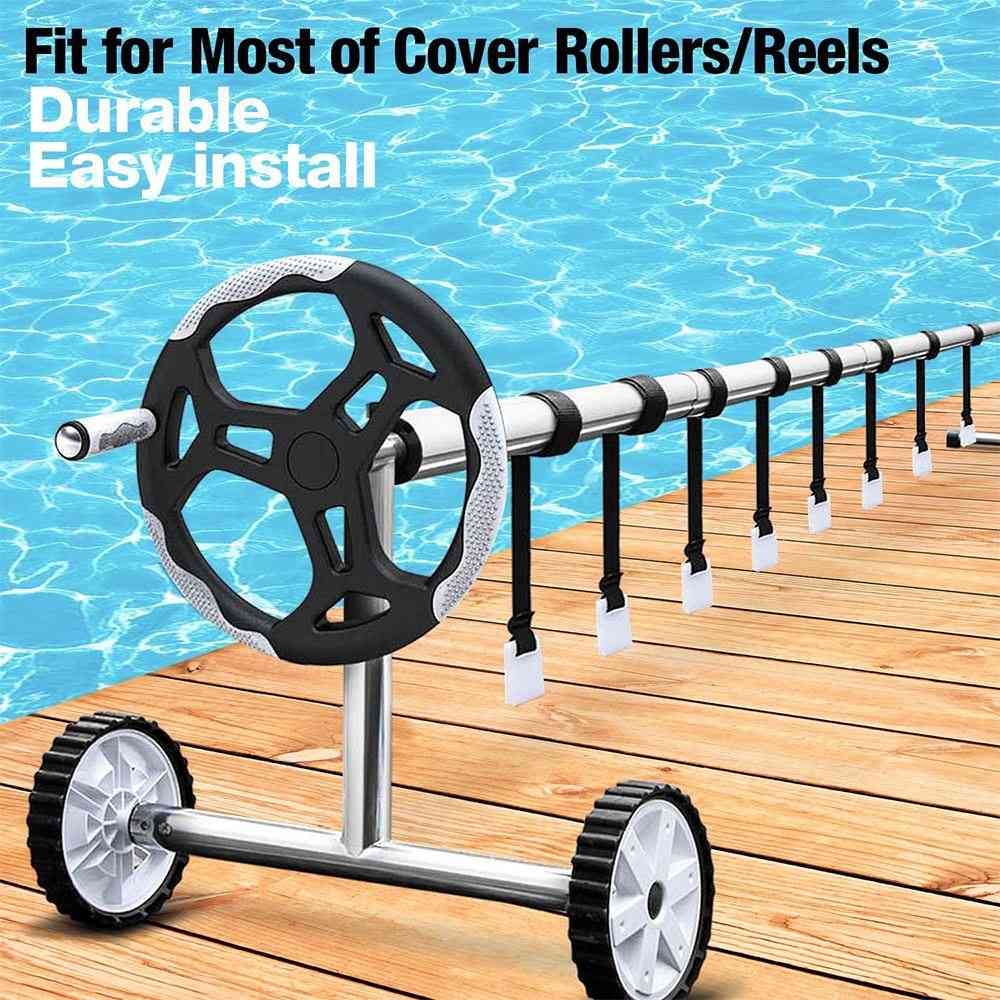 Pool Cover, Roller Attachment Solar Blanket Straps Kit, Strapping Reel Accessory