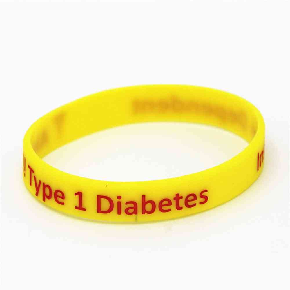 Medical Alert Diabetic Silicone Wristband Bracelets