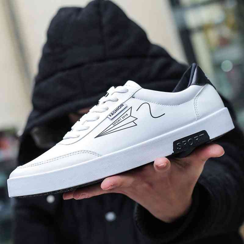 Men's Low-top Casual Skateboarding White Shoes