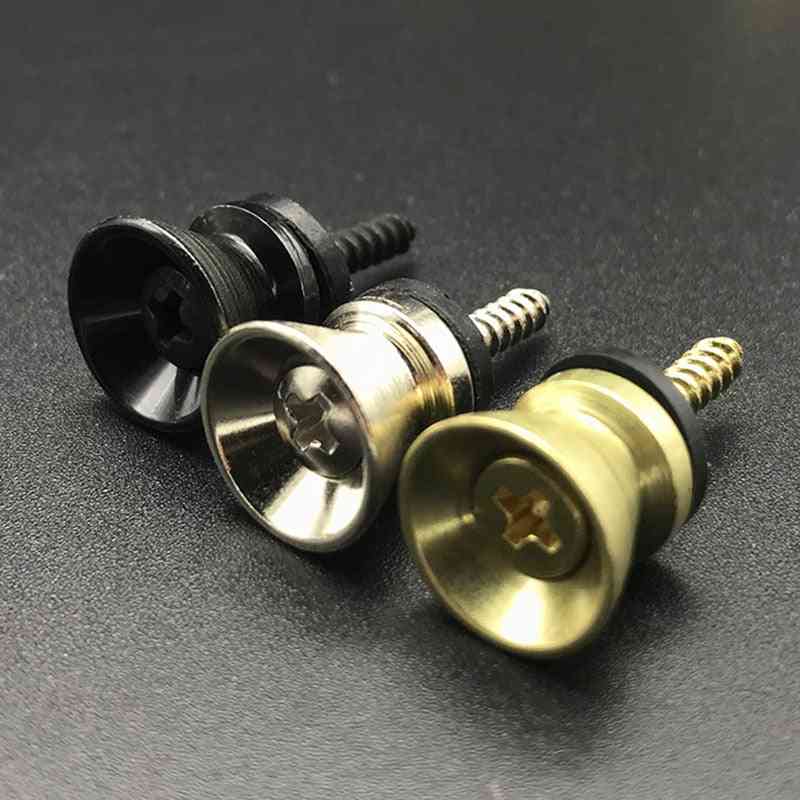 Electric Bass Guitar, Strap Lock Metal End Buttons Locking Pegs Pins