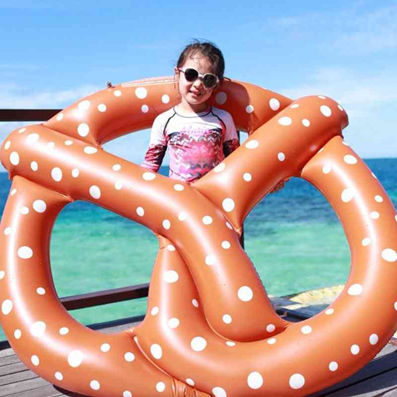 Giant Inflatable Pretzel Clircle, Party Pool Float, Swimming Ring, Donut Air Mattress