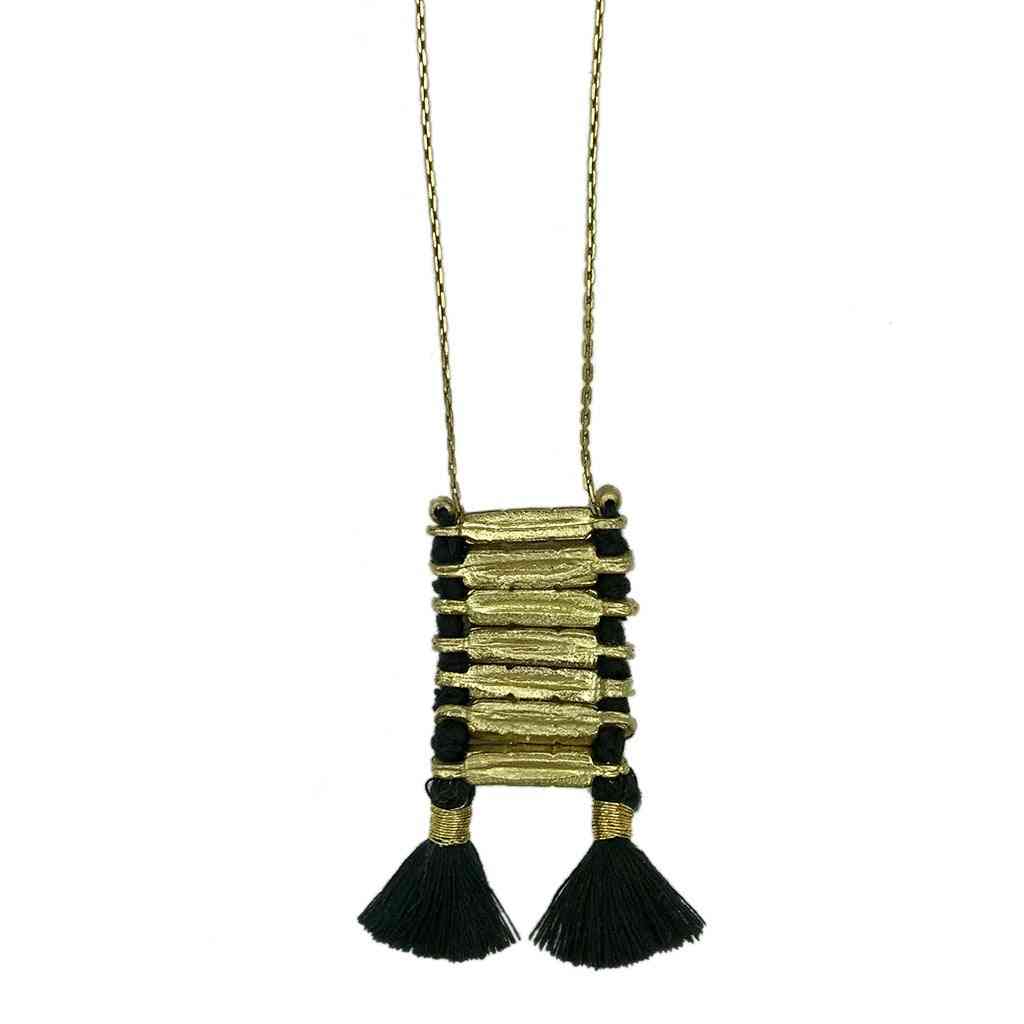 Anika chrámový náhrdelník s bavlněnými střapci