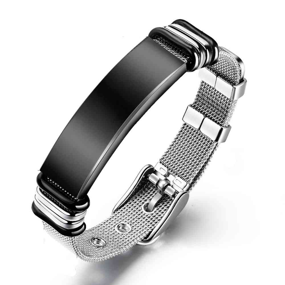Nätband trendigt armband i rostfritt stål