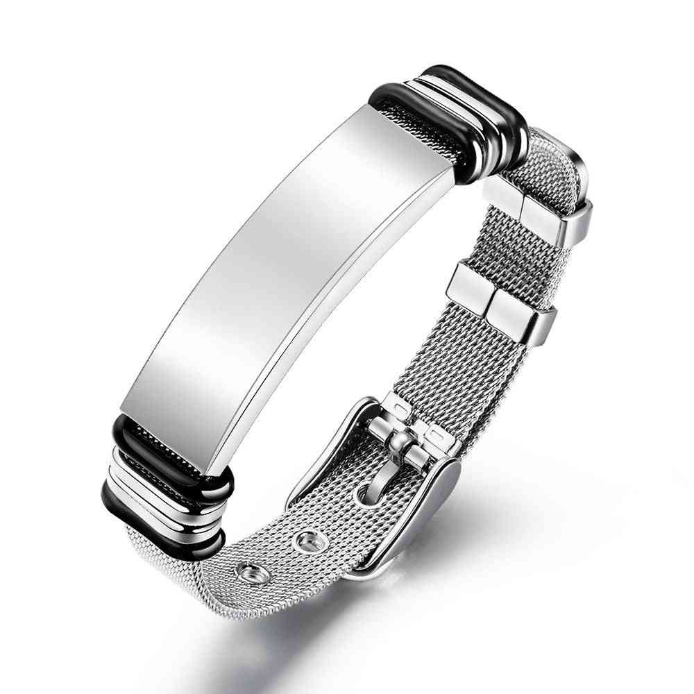 Nätband trendigt armband i rostfritt stål