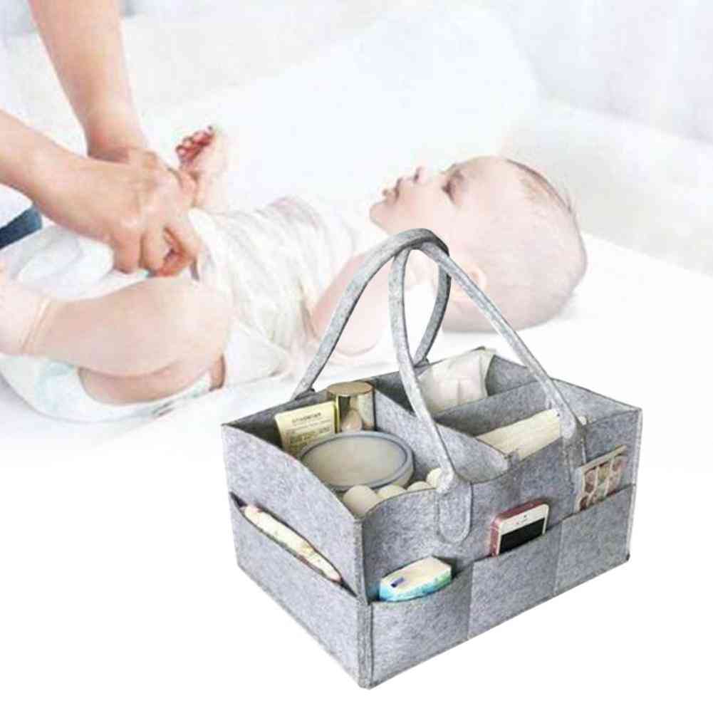 Foldable- Portable Baby Diaper, Caddy Organizer, Storage Bag Box