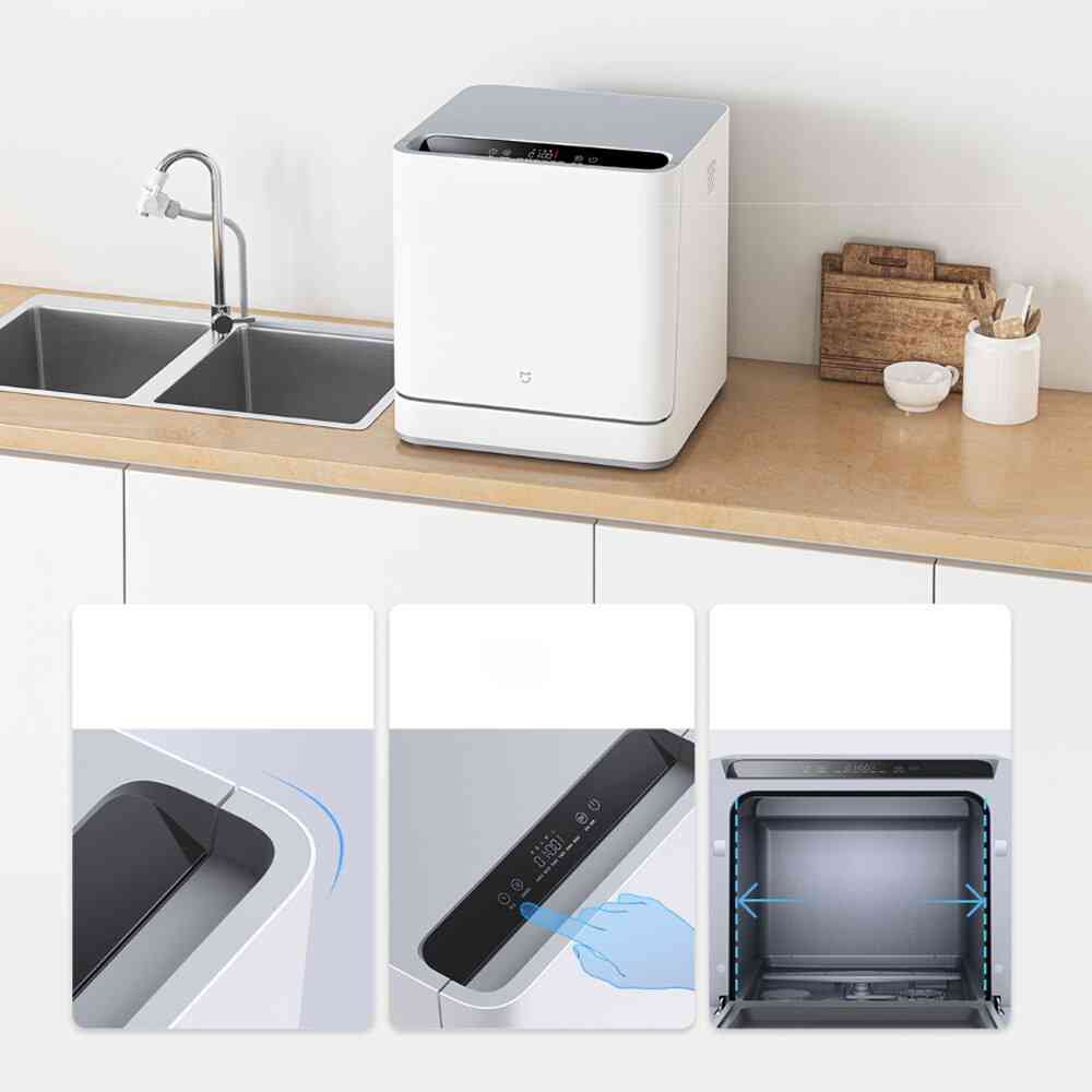 Mini Automatic- Desktop Dishwasher, Wash 4-sets Tableware For Sterilization