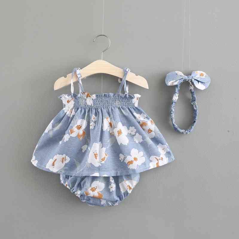 Newborn Clothes, Sleeveless Dress Set, Summer Sunsuit