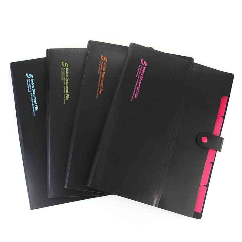 Multi-layer 10 Colors Folder Plastic Clip Filing Document Bag