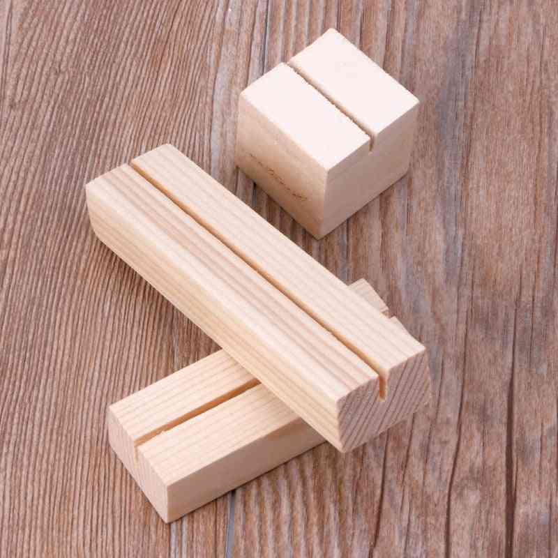 Natural Wood Memo Clips Photo Holder Clamps Stand Card