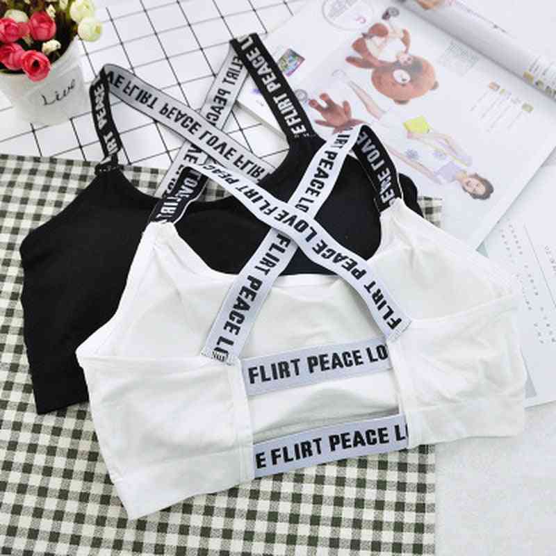 Women Sports, Fitness Top Letters Yoga Bra For Cup