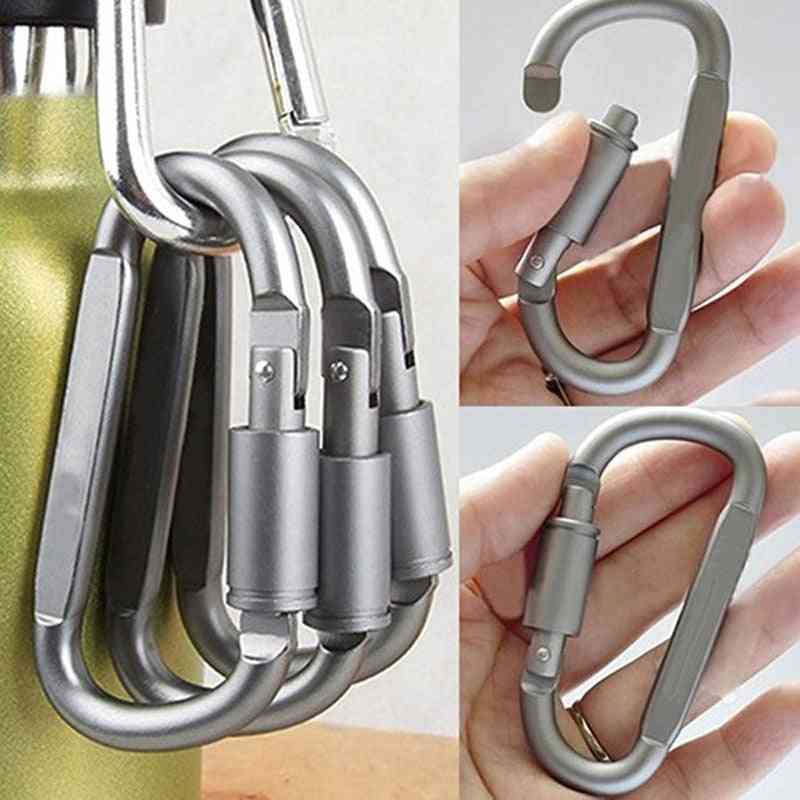 D Ring Chain Outdoor Quickdraw Snap Key, Hang Lock Camp Keychain