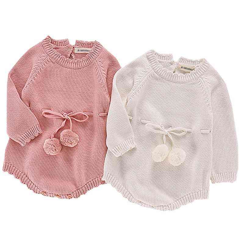 Autumn Baby Girl Knitted Rompers