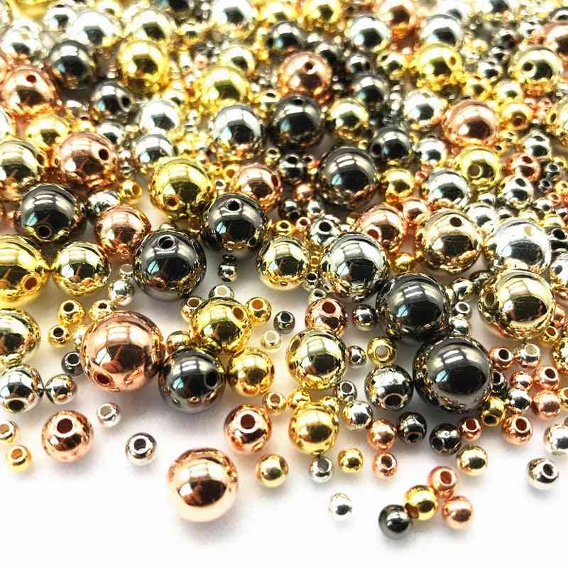Metal Plated Ccb Round Seed Spacer Beads