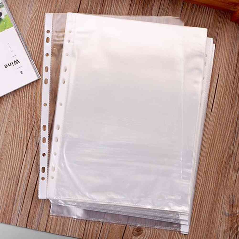 Plastic Punched Pockets Folders, Filing Loose Leaf Documents Folder Bag