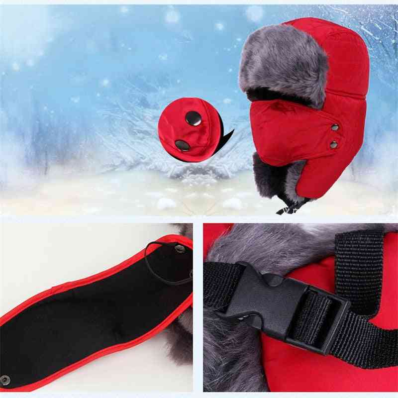Ski Hat / Cap With Face Mask Thicken Skiing Bibs