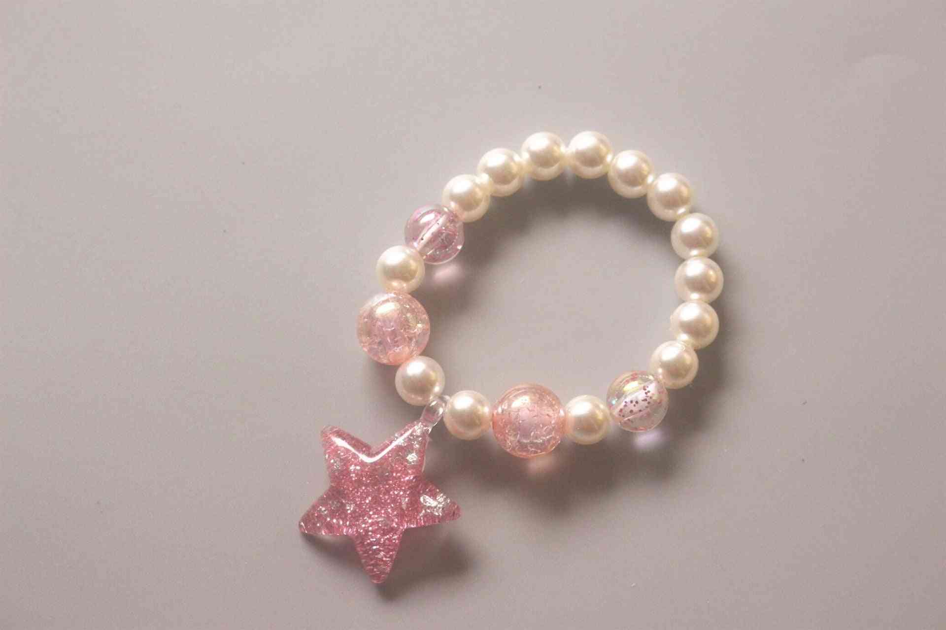Barns pärlhalsband armband älskar stjärnor fjäril prinsessa tillbehör