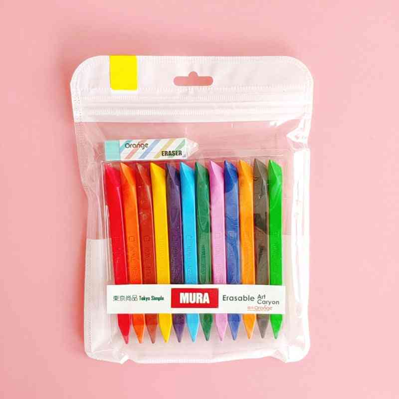 Drawing Set, Erasable Mini Crayon Triangle Painting Pastel Pencil