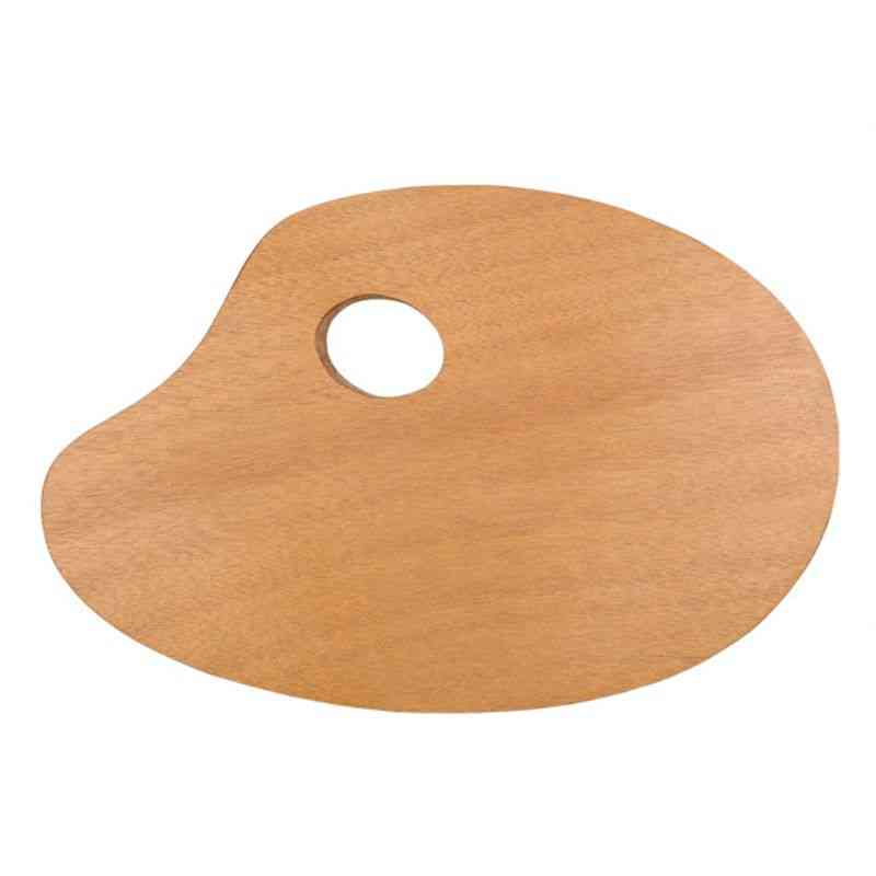 Sealed Oil Oval Painting Palette, Acrylic, Solid Wood Art Tools Board
