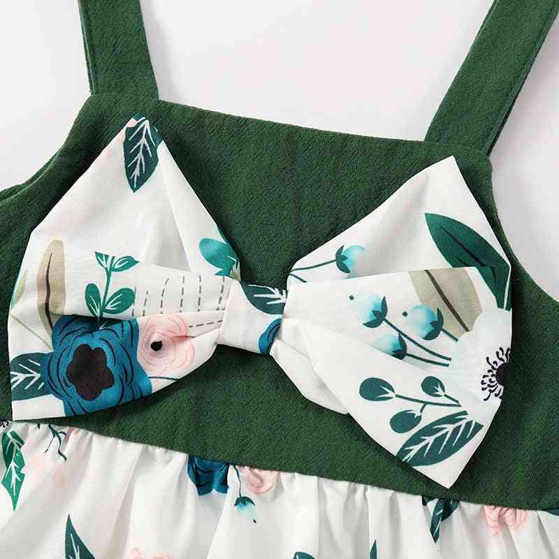 Cotton Flower Print- Sleeveless Dresses Set For Set-a