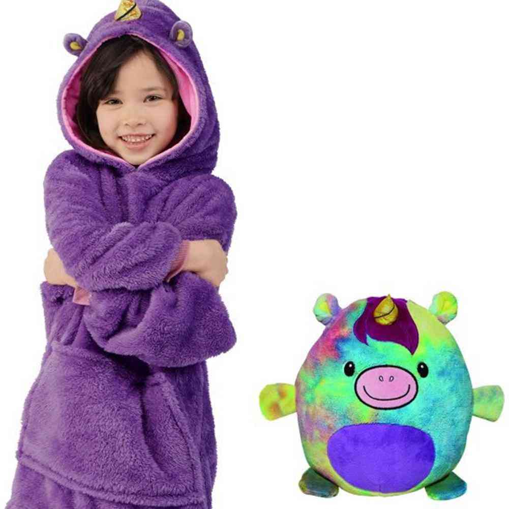 Felpa coperta per bambini, felpa con cappuccio indossabile a forma di animale domestico