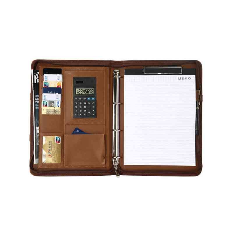 A4 Pu Leather File Folder & Calculator
