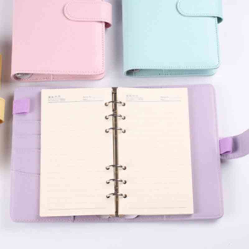 Classic Loose Leaf Ring Binder Notebook Leather Cover