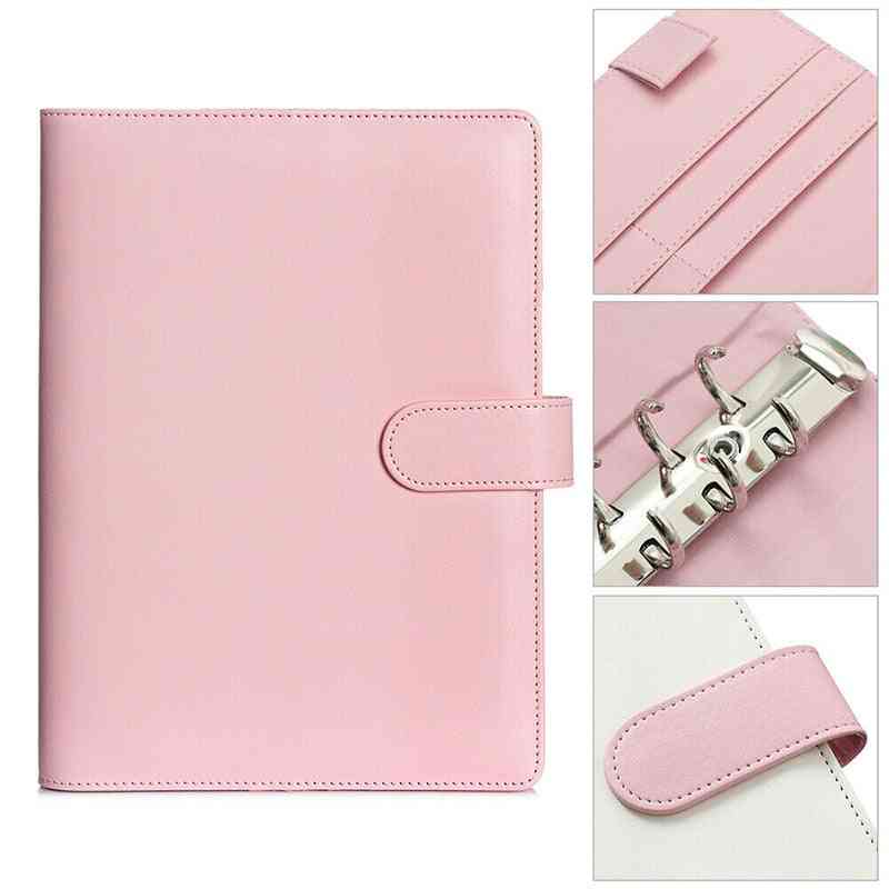 Classic Loose Leaf Ring Binder Notebook Leather Cover