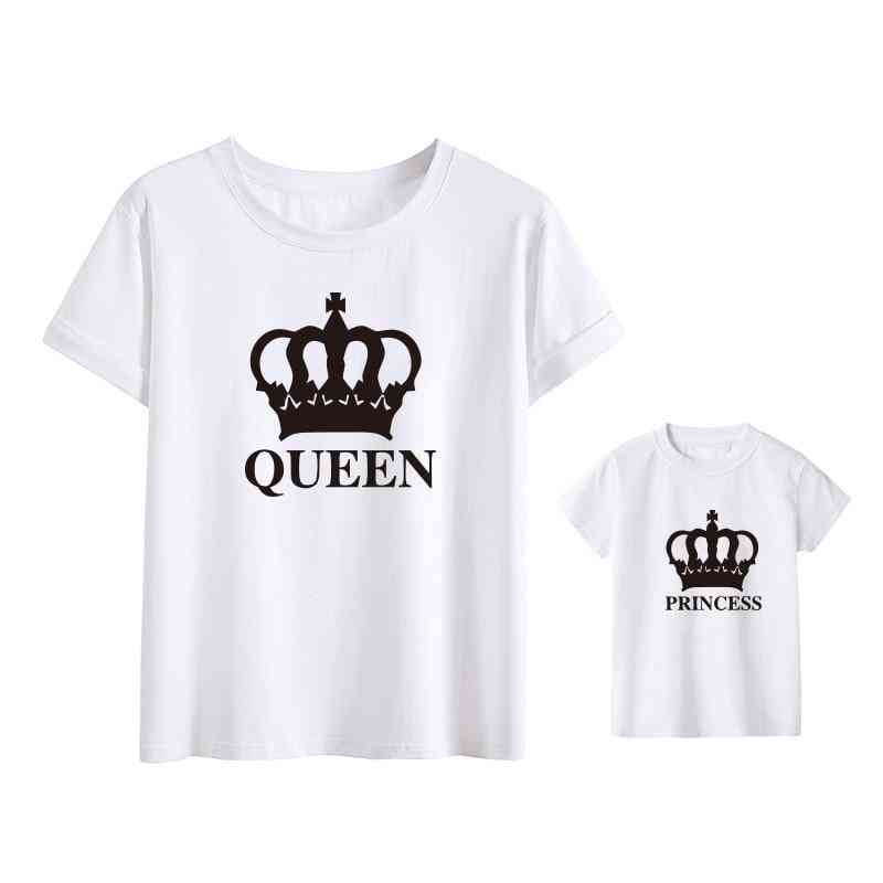 Vestiti coordinati per la famiglia della principessa, t-shirt in cotone per bambina